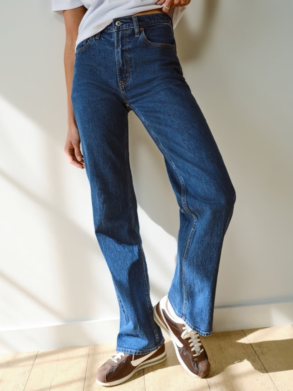 Abercrombie 90s Relaxed High Rise Jeans Curve Love Size 25 Short Dark Blue